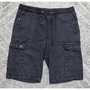 Airwalk Y2K Black Drawstring Cargo Shorts Skate Surf Size Small 30x10